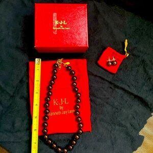 Kenneth Jay Lane Chocolate Pearl Jewelry set